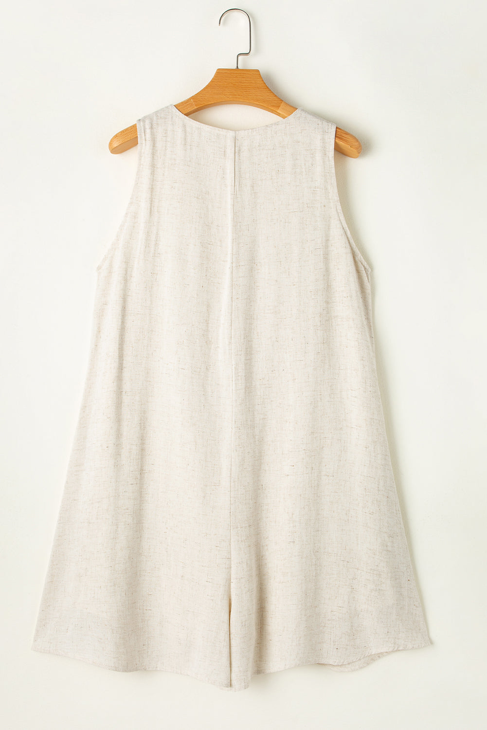 Combi-short beige sans manches à col en V-A WOMAN WE LOVE