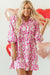 Mini-Robe Babydoll Ample cut with pink leopard print