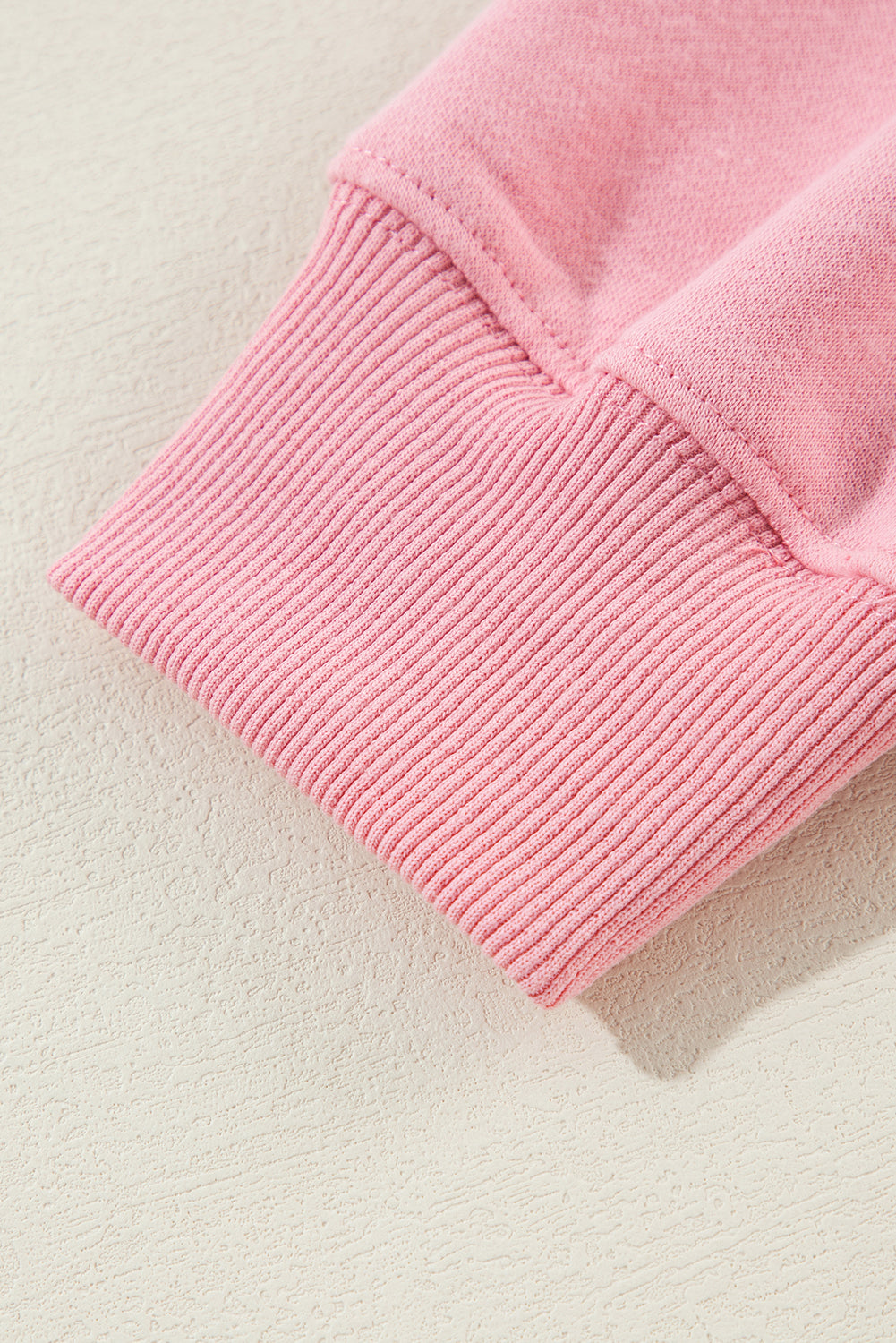 Pink Solid Classic Crewneck Pullover Sweatshirt