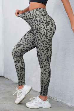 Classic Grey Leopard Print Active Leggings