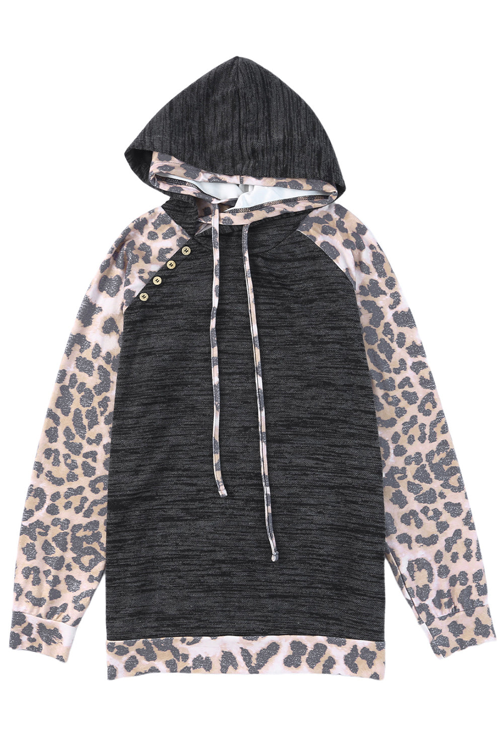 Brushed Leopard Contrast Hoodie