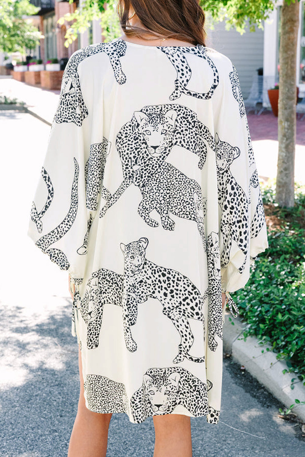 Kimono Long Blanc Jaguar femme