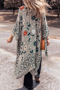 Kimono vert bohème femme