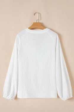 Textured shirt embroidered cashmere with split collar *