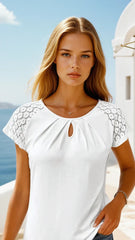White top with lock hole *
