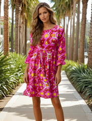Long-sleeved mini-robe *