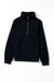 Black solid half zip quilted sweatshirt