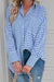 Long sleeve shirt buttoned in patchwork for tiles and sky blue stripes