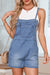 Light Blue Eyelet Strappy Casual Denim Romper