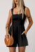 Smoke sleeveless black -free barboter with pockets with pockets