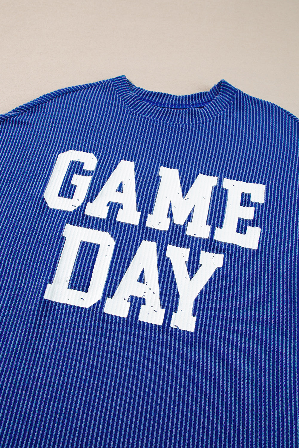 BLUING CORDED GAME DAY GRAFIC LANGELEVE CREWNECK TOP