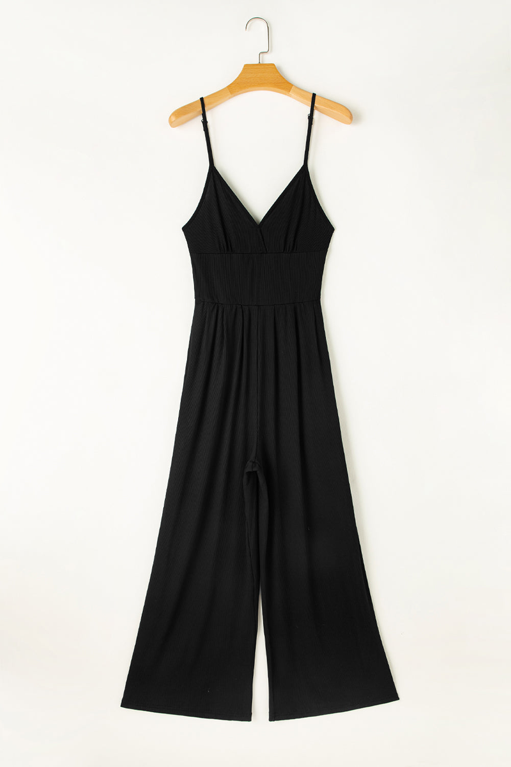 Schwarzer Weitbein hoher Taille sexy v Neck Cami Jumpsuit