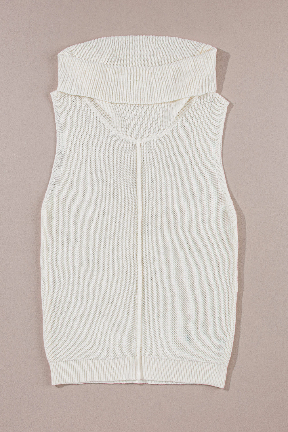Chaleco de suéter blanco con cuello de manguera *