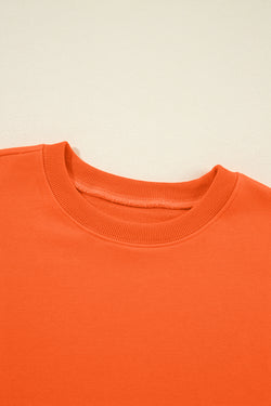 Classic plain orange crew neck sweatshirt