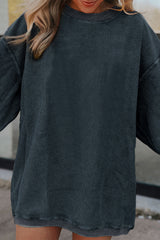Sweat oversize en velours côtelé gris foncé
