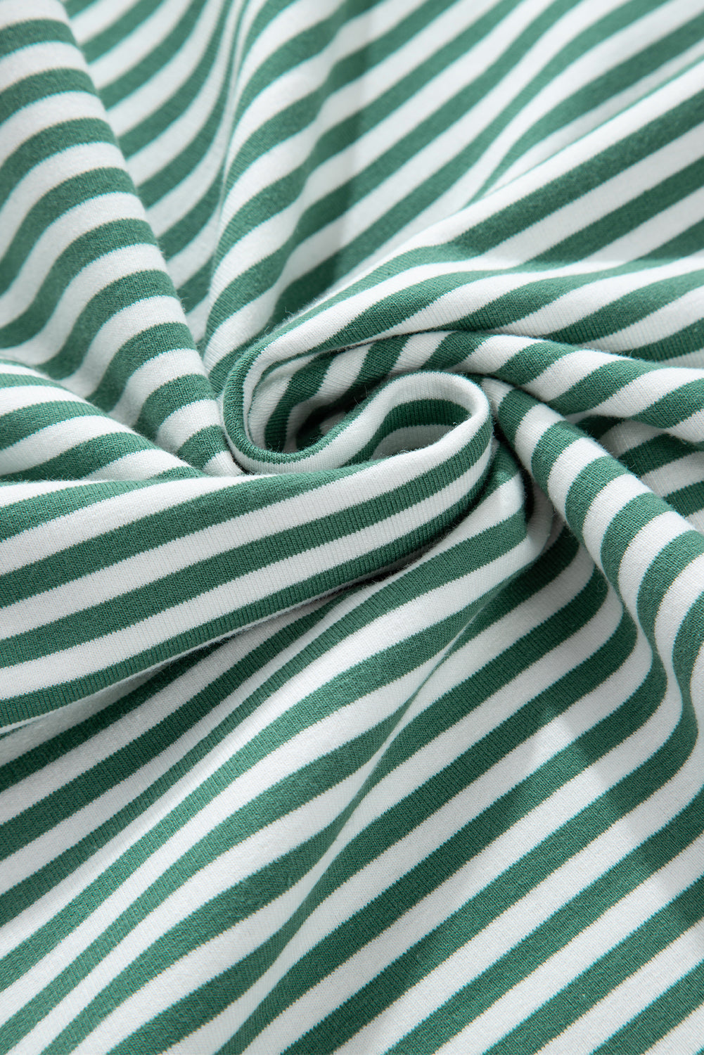 Haut décontracté à manches 3/4 et patchwork rayé vert brume