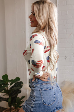 White body with long sleeve in glitter mesh Americaa