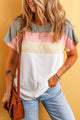 T-shirt patchwork color block *