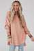 High and low oversized blouse with raw hem and crumpled sparse