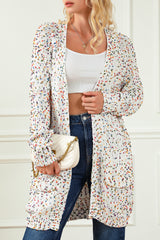 Cardigan ouvert sur le devant avec confettis pop-corn arc-en-ciel blanc-A WOMAN WE LOVE