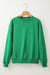 Dark Green Solid Fleece Lined Drop Shoulder Terry Sweatshirt