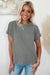 T-shirt gris moyen en tricot texturé *