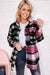 Ample black checkered jacket Color Block *