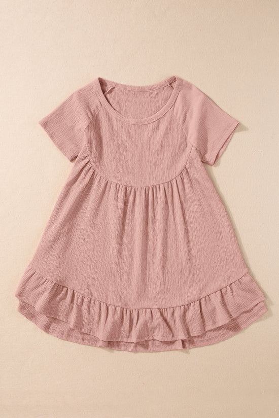 United pink high with short sleeves and ruffle hem