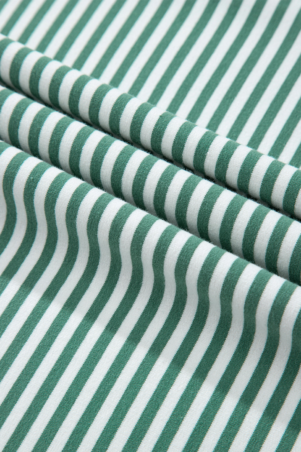 Haut décontracté à manches 3/4 et patchwork rayé vert brume