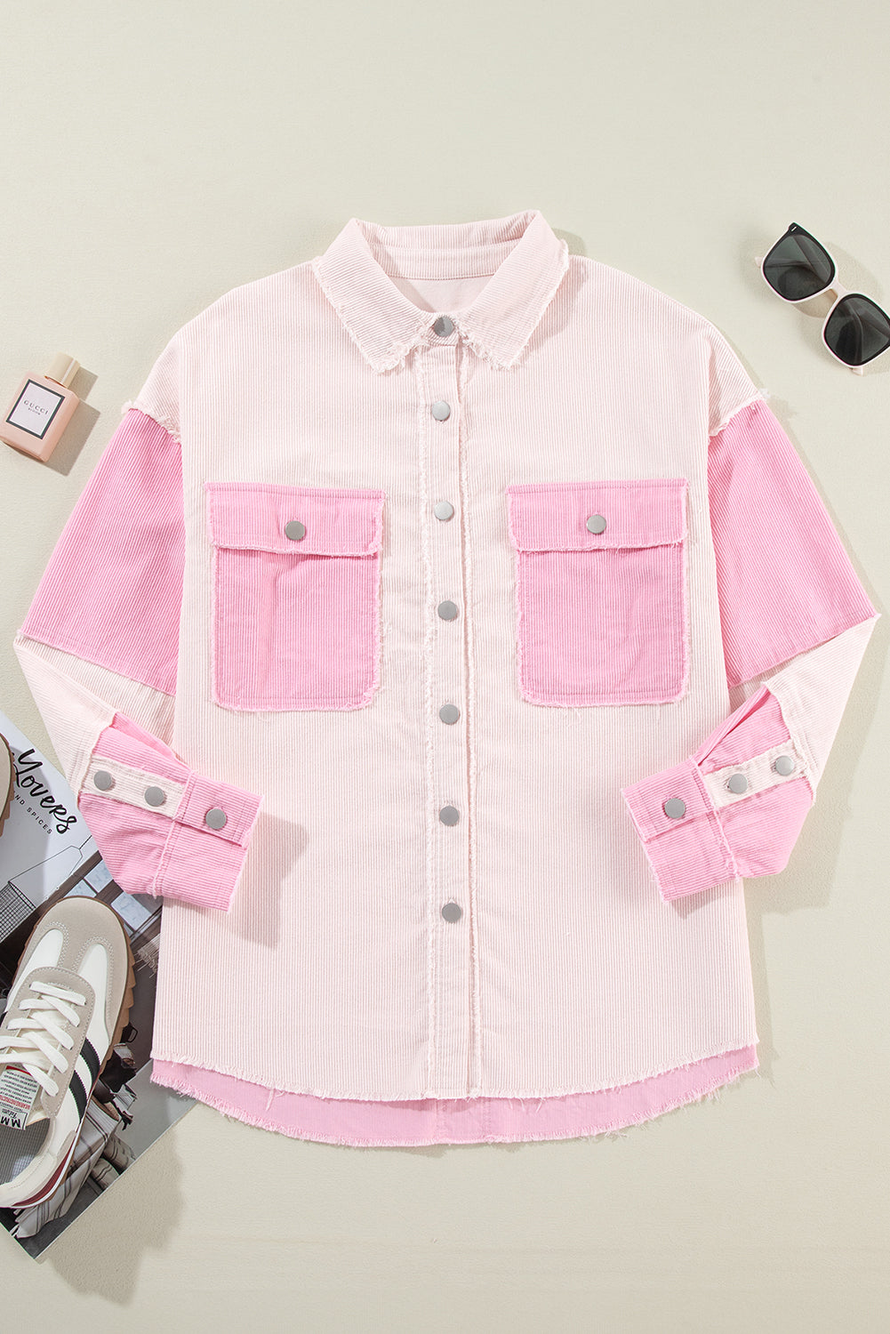 Chaqueta de terciopelo de Côte con costuras de delicadeza de Bicolores expuestas