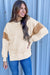 Apricot Corduroy Drop Shoulder Long Sleeve Sweatshirt