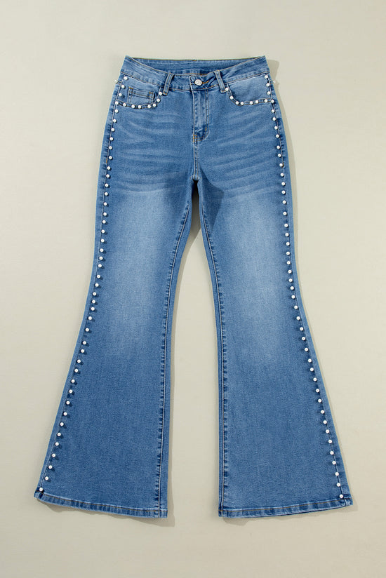 Jean en denim coupe bootcut bleu crépuscule nacré