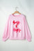 Pink Hugs and Kisses Pop Up Embroidered Raglan Sleeve Sweatshirt