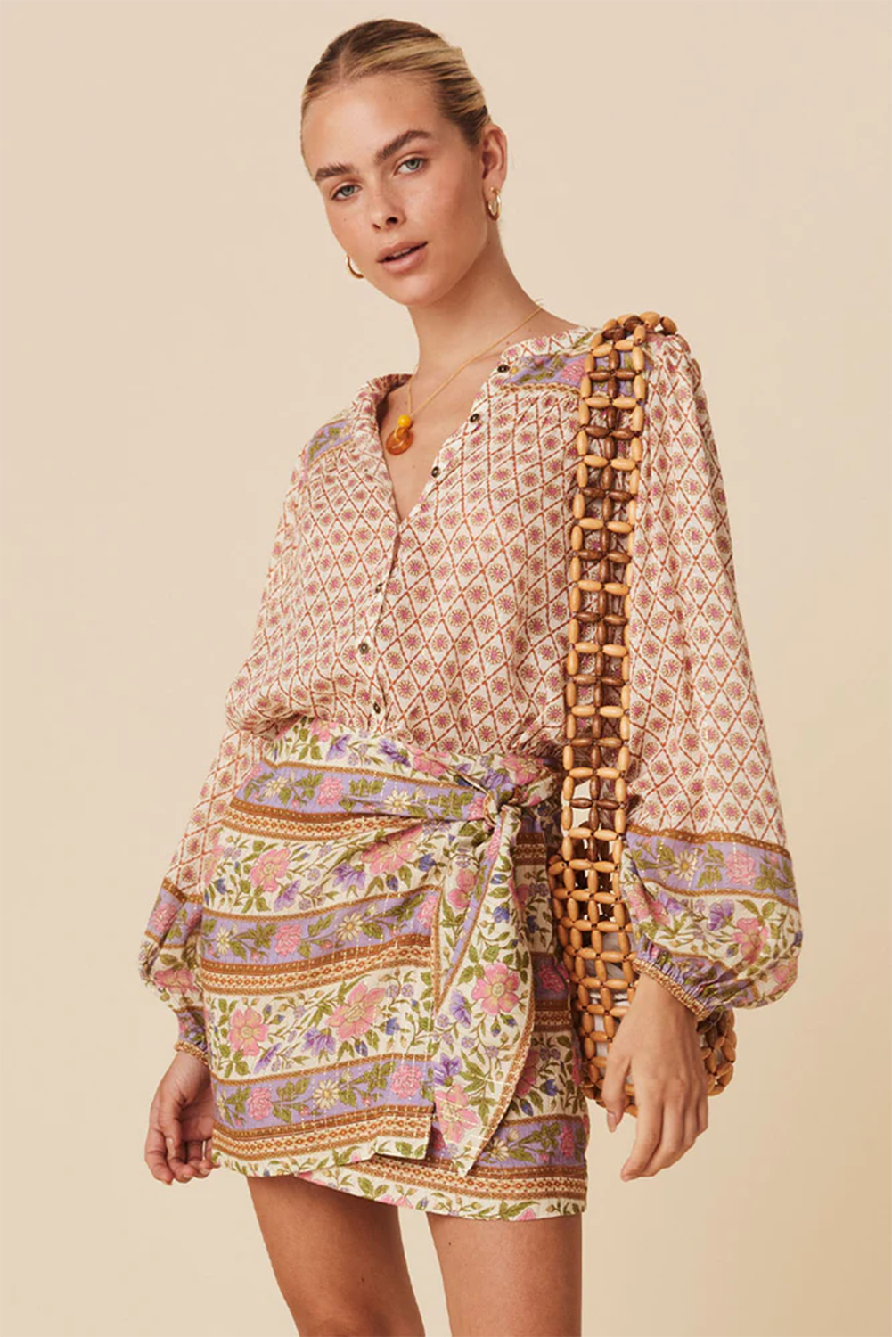Chemise à manches bouffantes à imprimé floral *-A WOMAN WE LOVE