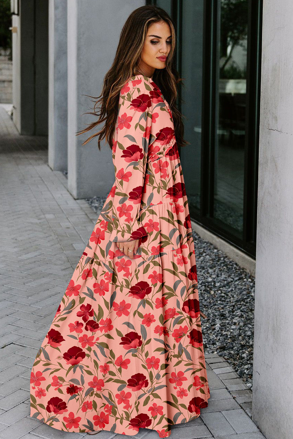 Wild Lotus Ruffled Maxi Dress