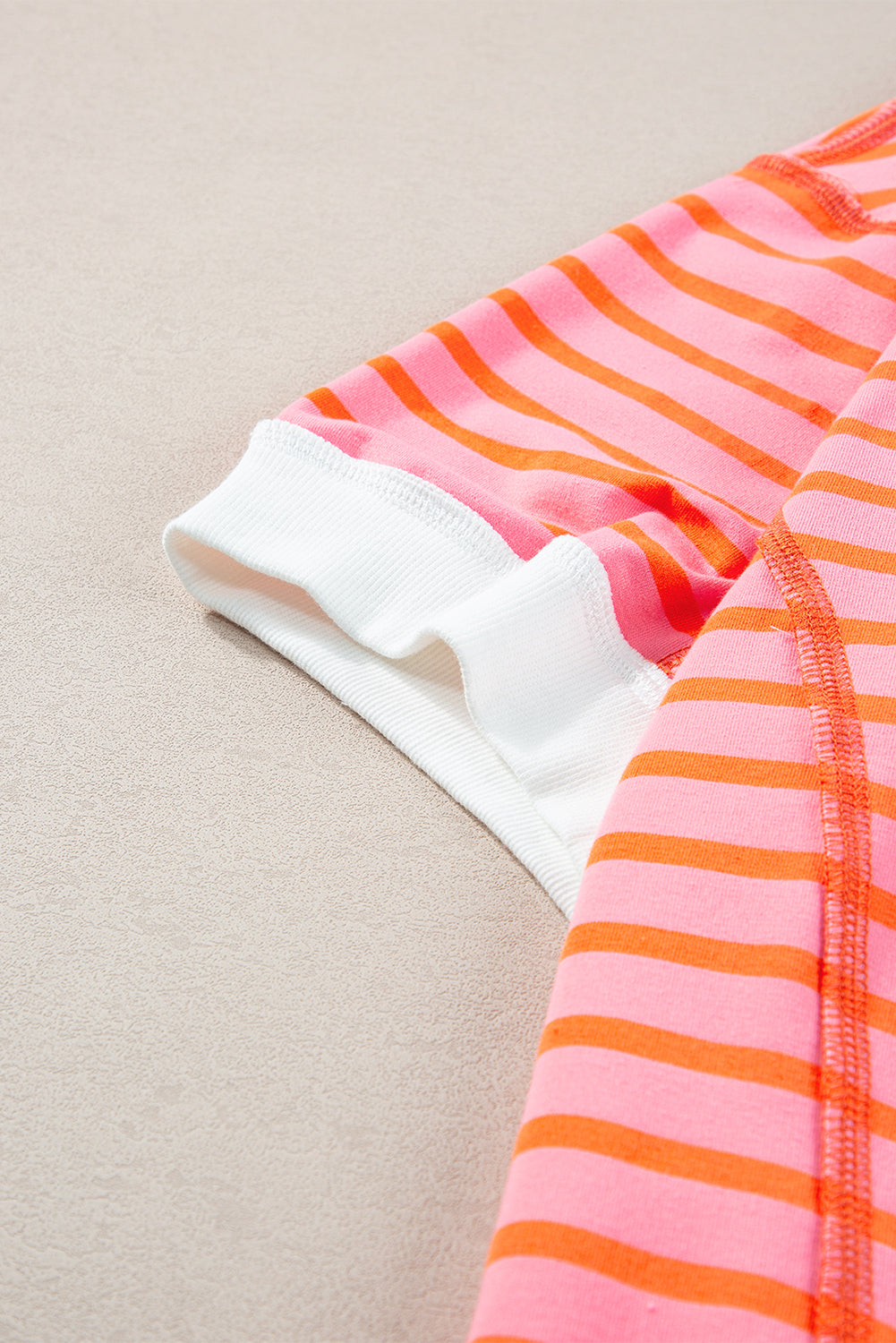 Ugly multicolored t-shirt with contrasting edge and apparent seams