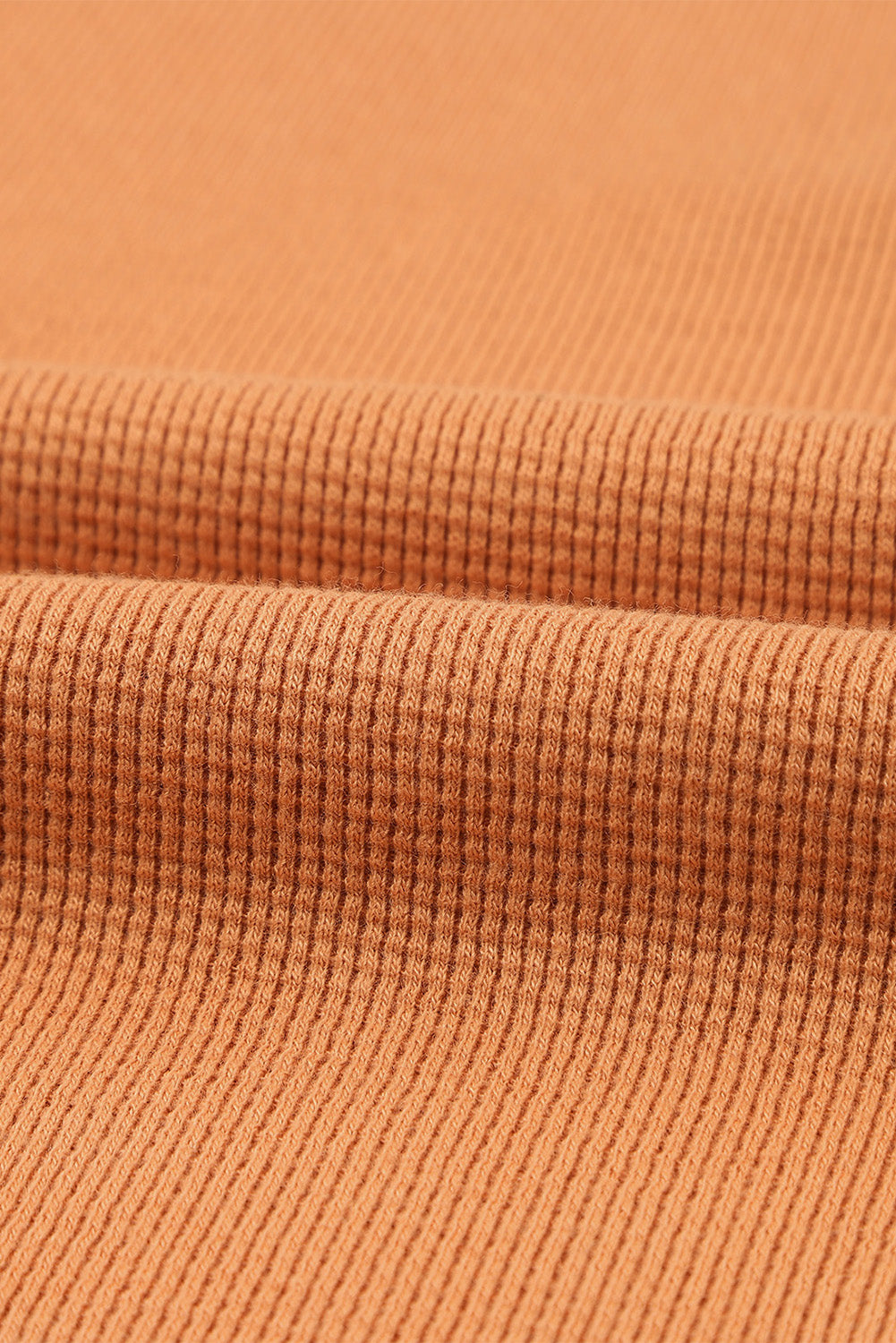 Top henley de punto tipo gofre naranja