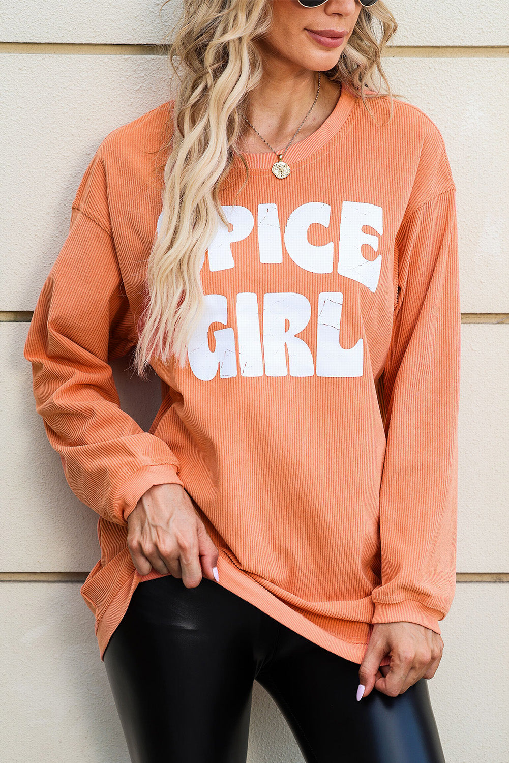 Sudadera gráfica de niña picante con cordón naranja