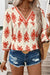 Orange blouse with geometric print*