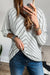 Top informal con rayas de chevron y collar V *