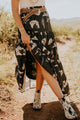 Long high waifting skirt and black western print