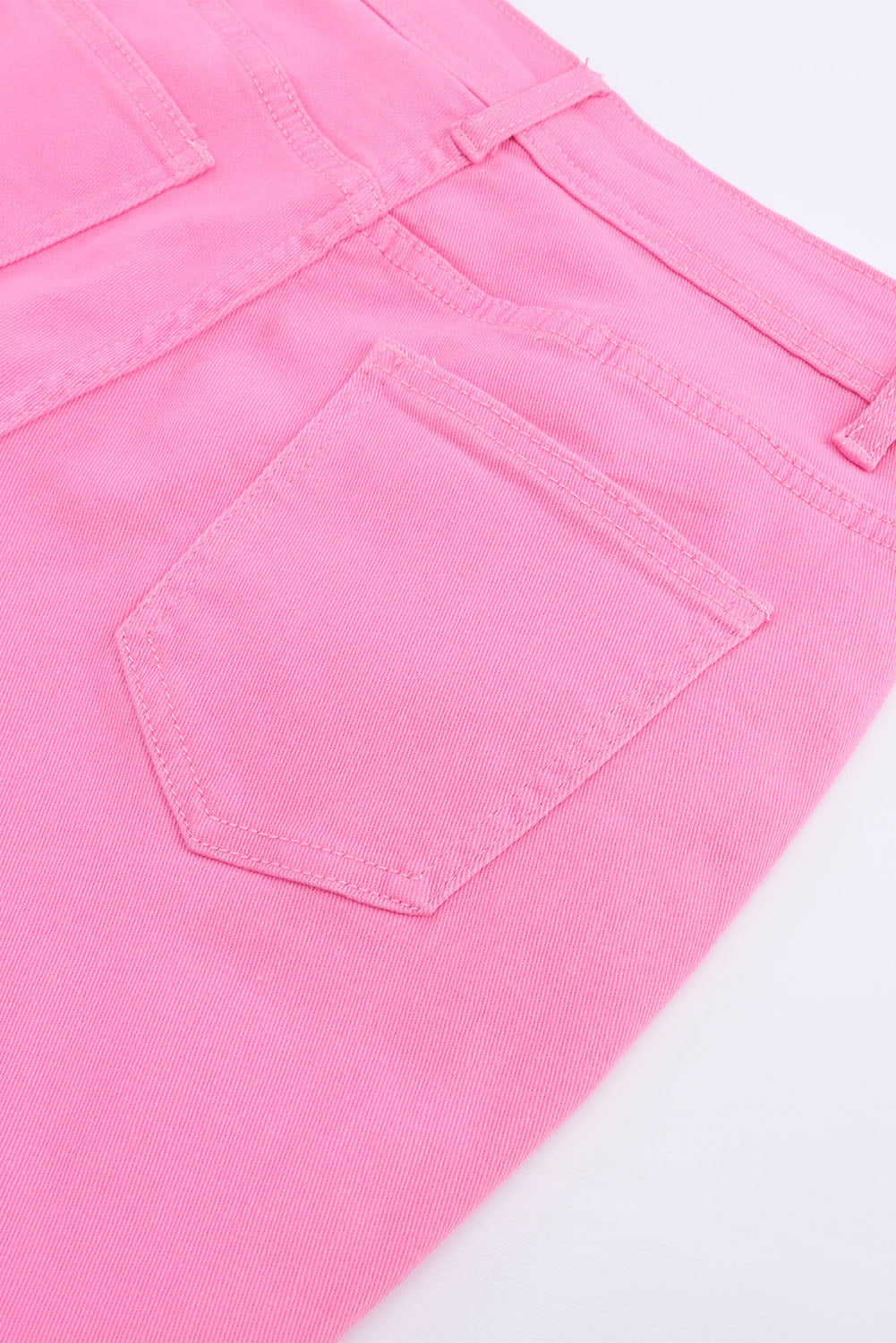 Jeans de dobladillo de pierna rosa de cintura rosa de cintura vintage