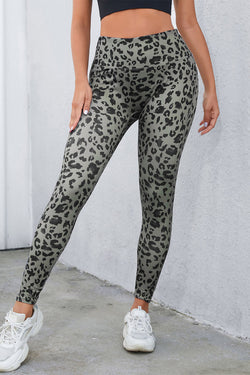 Classic Grey Leopard Print Active Leggings