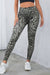 Leggings grises clásicos activos con estampado de leopardo