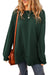 Oversize Green Sweatshirt with Drozing Shoulders and split hem