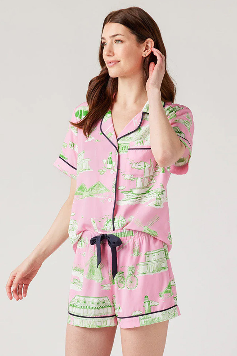 Ensemble de pyjama court 2 pièces rose *-A WOMAN WE LOVE