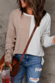 High khaki with long sleeves and round color block round