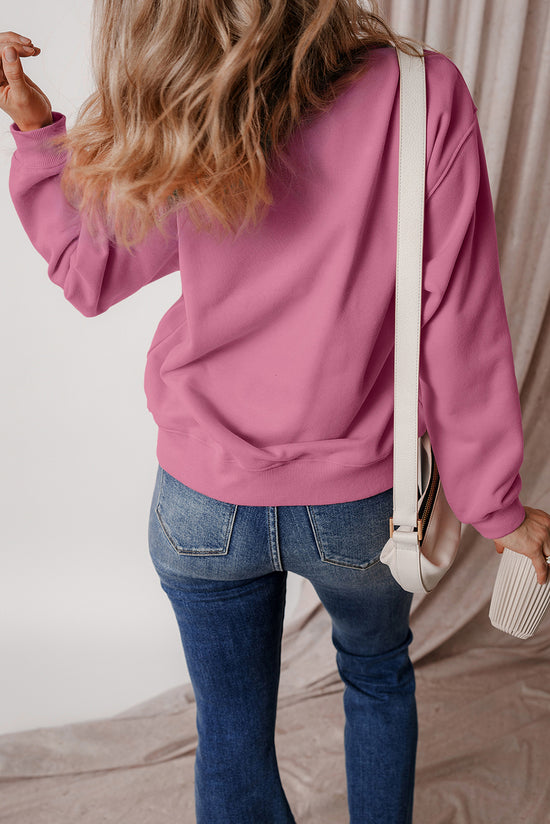 Meadow Mauve Fleece Lined Drop Shoulder Terry Sweatshirt