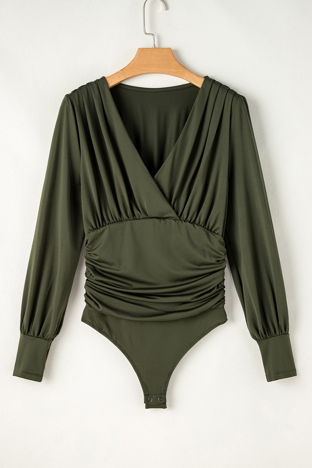 Body vert mousse froncé à manches longues *-A WOMAN WE LOVE