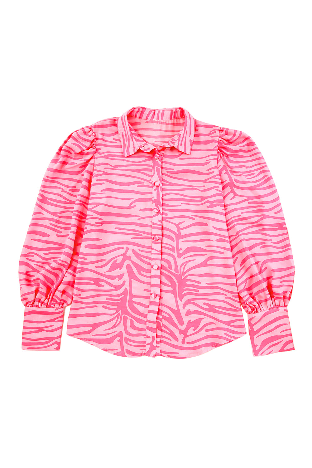 Rosa Zebra Streifen Drucklaterne -Ärmel Shirt